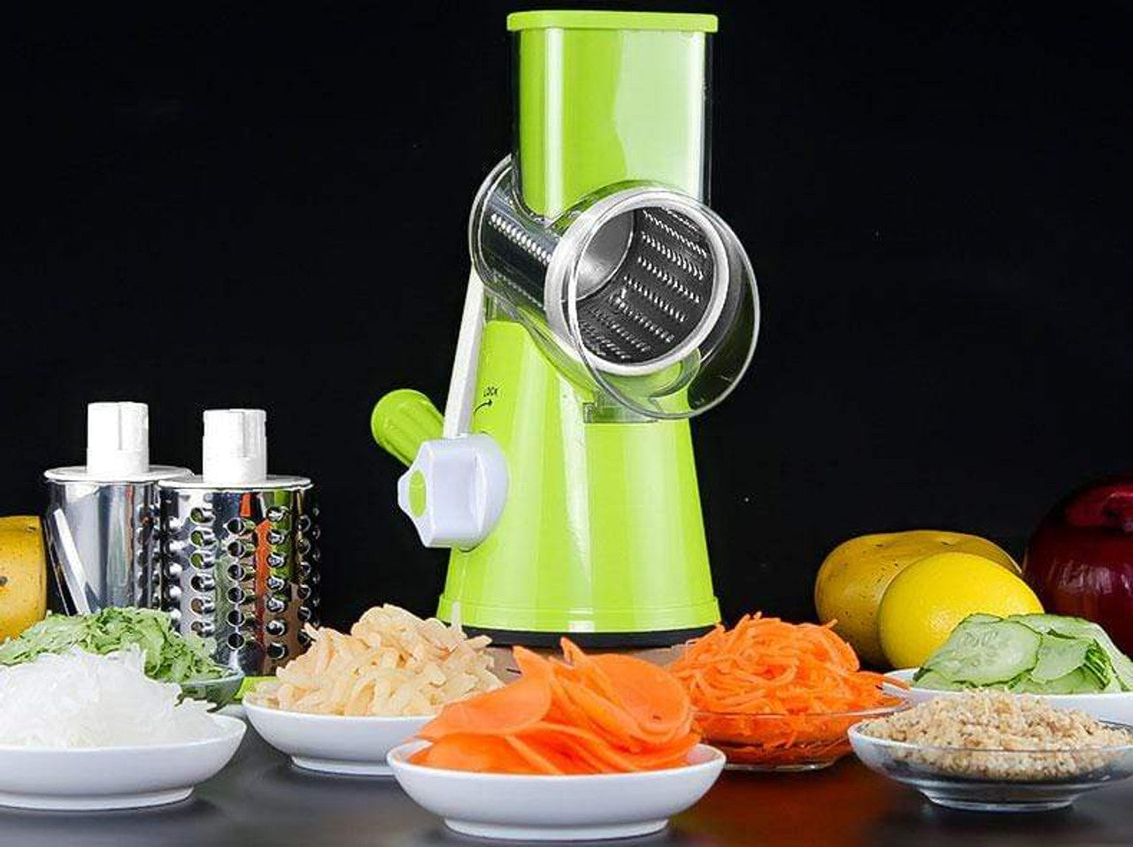 TableTop Drum Grater – Manual Vegetable Slicer & Cutter