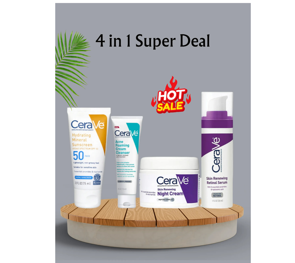 CeraVe Skincare Kit β Cleanser, Retinol, Night Cream & SPF 50