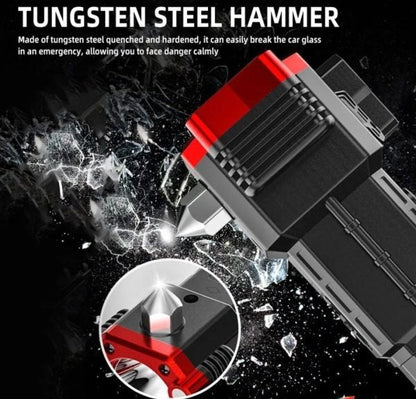 Rechargeable LED Torch Light – Power Bank & Tactical Hammer