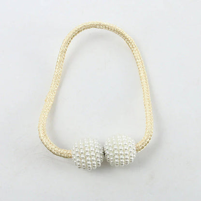 Magnetic Curtain Buckle Tieback – Beaded Hanging Ball Curtain Clip (1 Pair, Random Color)