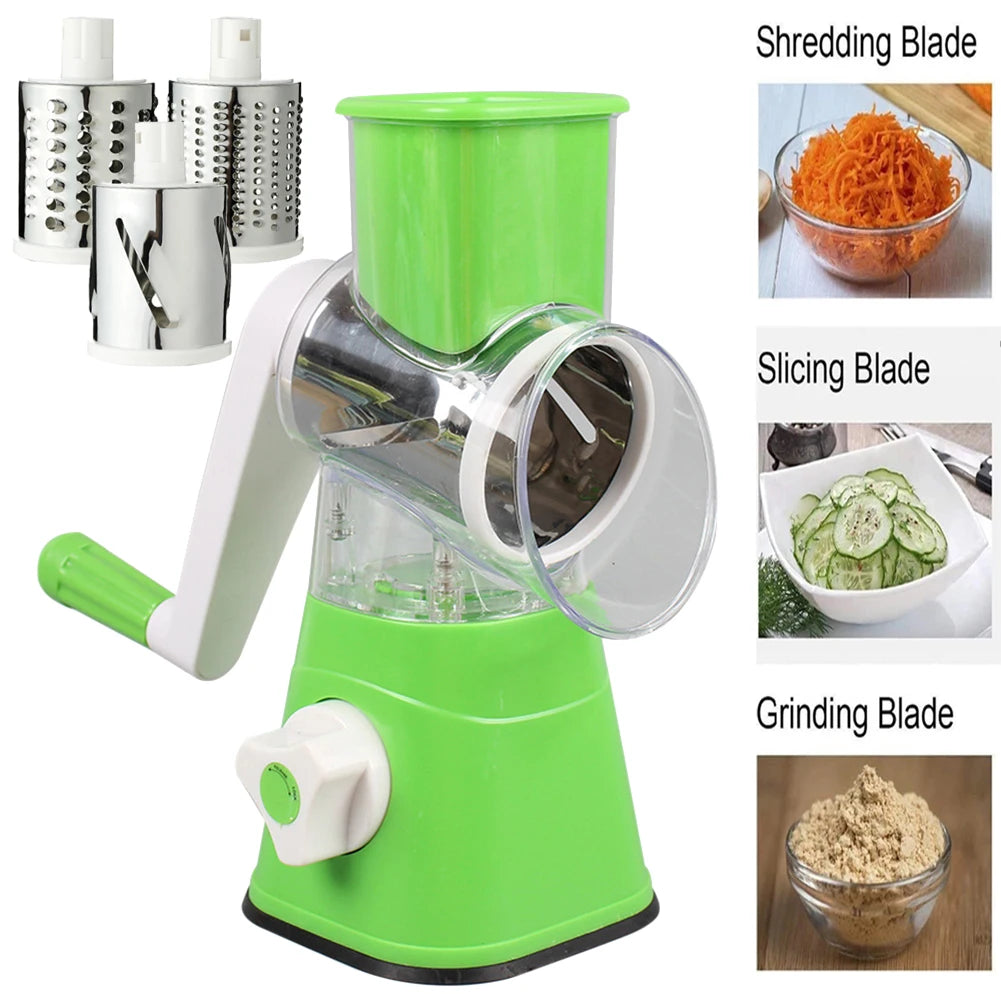 TableTop Drum Grater – Manual Vegetable Slicer & Cutter